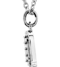 85803 Necklace Set 14K White Initial N Natural Diamond Round 1 Mm I1, G-H 0.02 Ctw 16 In Polished .02 Ctw Natural Diamond Initial Necklace