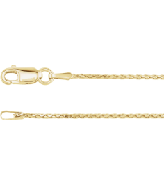 Ch164 14K Yellow Wheat 1.05 Mm 20 In Lobster Clasp Diamond-Cut Diamond-Cut Wheat Chain