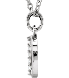 85803 Necklace Set 14K White Initial O Natural Diamond Round 1 Mm I1, G-H 0.02 Ctw 16 In Polished 0.02 Ctw Natural Diamond Initial Necklace