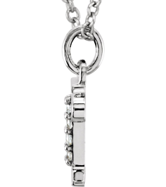 85803 Necklace Set 14K White Initial R Natural Diamond Round 1 Mm I1, G-H 0.02 Ctw 16 In Polished .02 Ctw Natural Diamond Initial Necklace