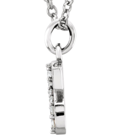 85803 Necklace Set 14K White Initial S Natural Diamond Round 1 Mm I1, G-H 0.025 Ctw 16 In Polished .025 Ctw Natural Diamond Initial Necklace