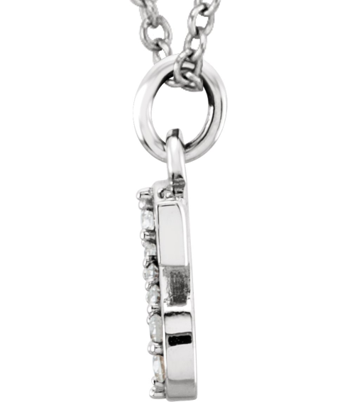 85803 Necklace Set 14K White Initial S Natural Diamond Round 1 Mm I1, G-H 0.025 Ctw 16 In Polished .025 Ctw Natural Diamond Initial Necklace