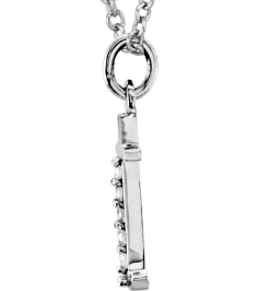 85803 Necklace Set 14K White Initial T Natural Diamond Round 1 Mm I1, G-H 0.025 Ctw 16 In Polished .025 Ctw Natural Diamond Initial Necklace