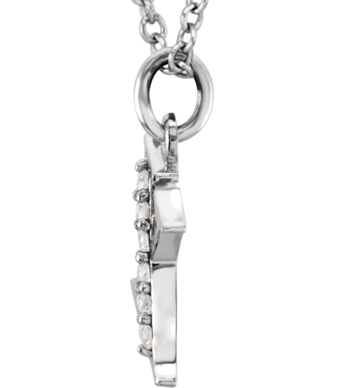85803 Necklace Set 14K White Initial X Natural Diamond Round 1 Mm I1, G-H 0.03 Ctw 16 In Polished 0.03 Ctw Natural Diamond Initial Necklace