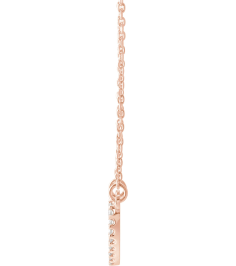 66415 Necklace Set 14K Rose 9.7 X 8.5 Mm 16 In Polished 18 Ctw Natural Diamond Heart Necklace
