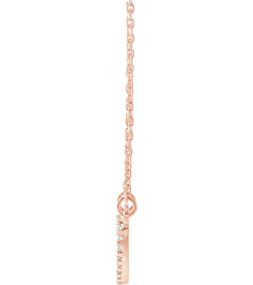 66415 Necklace Set 14K Rose 9.7 X 8.5 Mm 16 In Polished 18 Ctw Natural Diamond Heart Necklace