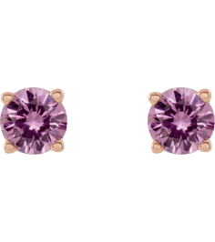 1874 14K Rose Set Round Natural Pink Sapphire Pair 4 Mm Friction Friction Backs Included 4-Prong Polished Natural Pink Sapphire Stud Earrings