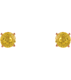 1874 14K Rose Set Round Natural Yellow Sapphire Pair 5 Mm Friction Friction Backs Included 4-Prong Polished Natural Yellow Sapphire Stud Earrings