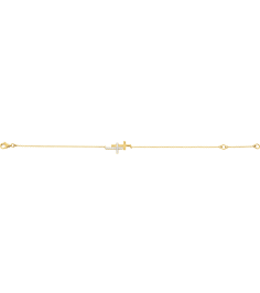 651345B Bracelet 14K Yellow Set Natural Diamond Round 1.5 Mm 21 X 11 Mm 7-8 In I3, Hij Polished 15 Ctw Natural Diamond Sideways Cross Bracelet