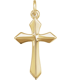 R41293 Pendant 14K Yellow 13 X 7 Mm Polished Cross Pendant