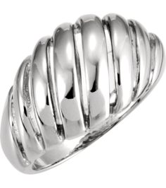 5206 14K White 11.5 Mm Polished Dome Ring