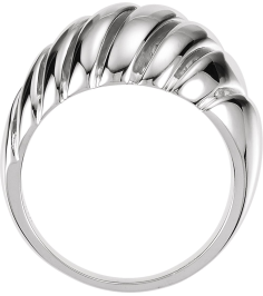 5206 14K White 11.5 Mm Polished Dome Ring