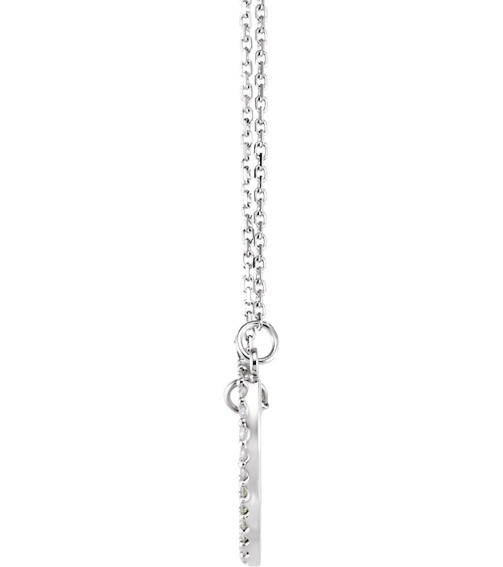 66415 Necklace Set 14K White 16.5 X 14.4 Mm 16 In Polished 15 Ctw Natural Diamond Heart Necklace