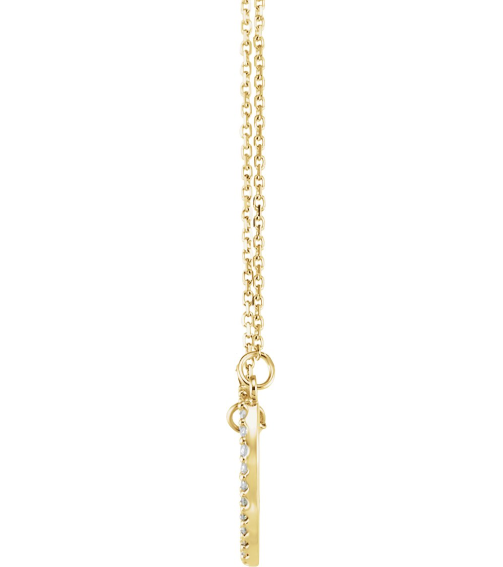 66415 Necklace Set 14K Yellow 16.5 X 14.4 Mm 16 In Polished 15 Ctw Natural Diamond Heart Necklace