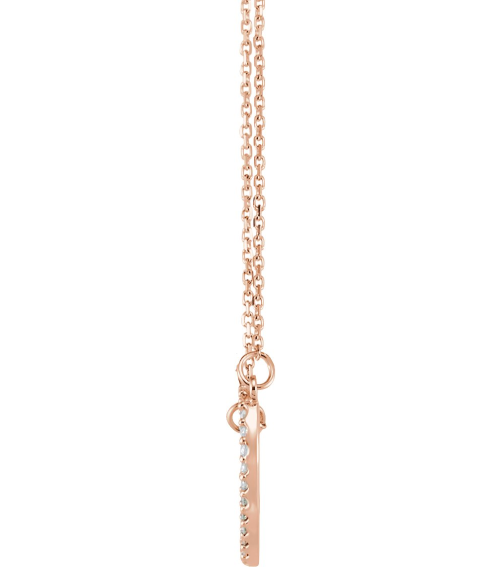 66415 Necklace Set 14K Rose 16.5 X 14.4 Mm 16 In Polished 15 Ctw Natural Diamond Heart Necklace