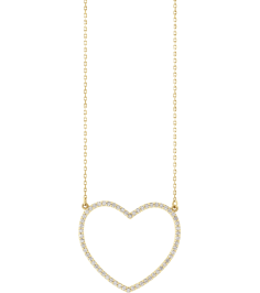66415 Necklace Set 14K Yellow 28.2 X 25 Mm 16 In Polished 38 Ctw Natural Diamond Heart Necklace