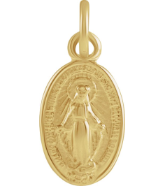 R5020 Pendant 14K Yellow 9 X 6 Mm Polished Oval Miraculous Medal