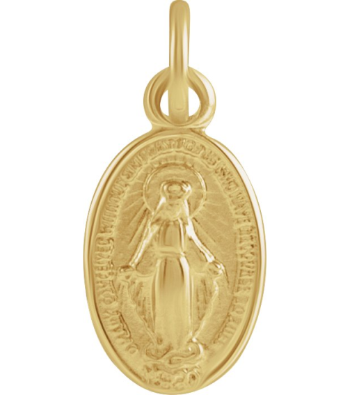 R5020 Pendant 14K Yellow 9 X 6 Mm Polished Oval Miraculous Medal