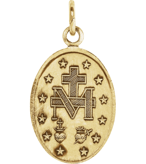 R5020 Pendant 14K Yellow 9 X 6 Mm Polished Oval Miraculous Medal