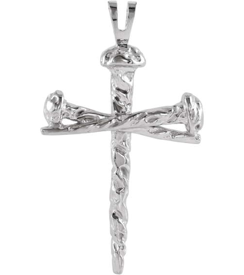 R8293 Pendant 14K White 43 X 29.5 Mm Polished Cross Pendant