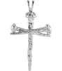 R8293 Pendant 14K White 43 X 29.5 Mm Polished Cross Pendant