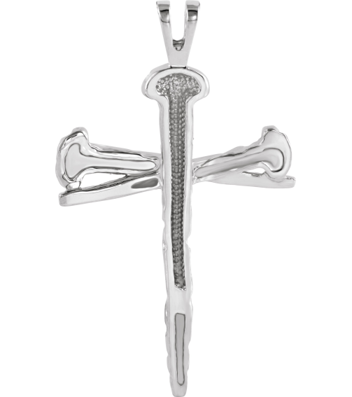 R8293 Pendant 14K White 43 X 29.5 Mm Polished Cross Pendant