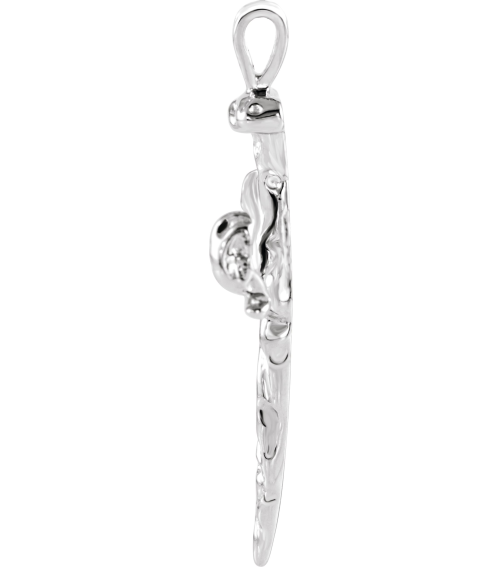 R8293 Pendant 14K White 43 X 29.5 Mm Polished Cross Pendant