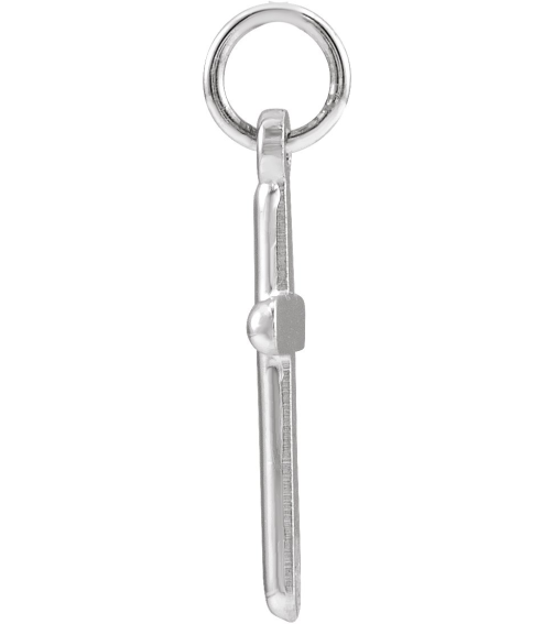 R41148 Pendant 14K White 16.8 X 9 Mm Polished Cross Pendant