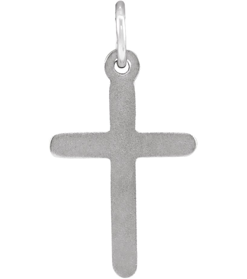 R41148 Pendant 14K White 16.8 X 9 Mm Polished Cross Pendant