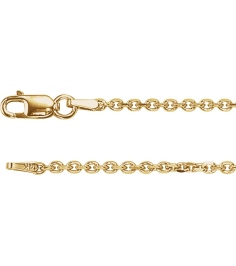 Ch125 14K Yellow Cable 1.75 Mm 18 In Lobster Clasp Diamond-Cut Diamond-Cut Cable Chain