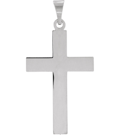 R4030 Pendant 14K White 22 X 14 Mm Polished Cross Pendant