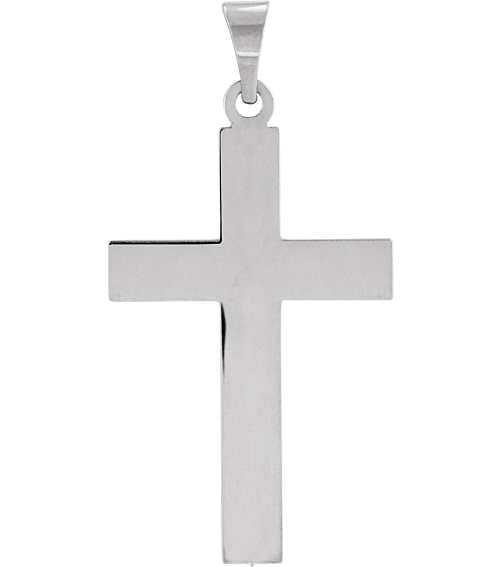R4030 Pendant 14K White 22 X 14 Mm Polished Cross Pendant