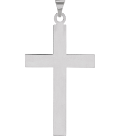 R4030 Pendant 14K White 39 X 25 Mm Polished Cross Pendant