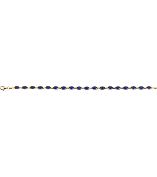651539 Bracelet Set 14K Yellow Oval Lab-Grown Blue Sapphire 6 X 4 Mm 7 14 In Polished Lab-Grown Blue Sapphire Bracelet