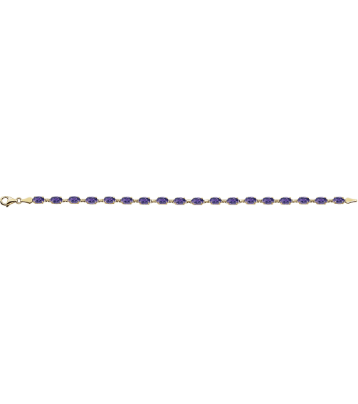 651539 Bracelet Set 14K Yellow Oval Natural Amethyst 6 X 4 Mm 7 14 In Polished Natural Amethyst 7.25 Inch Bracelet