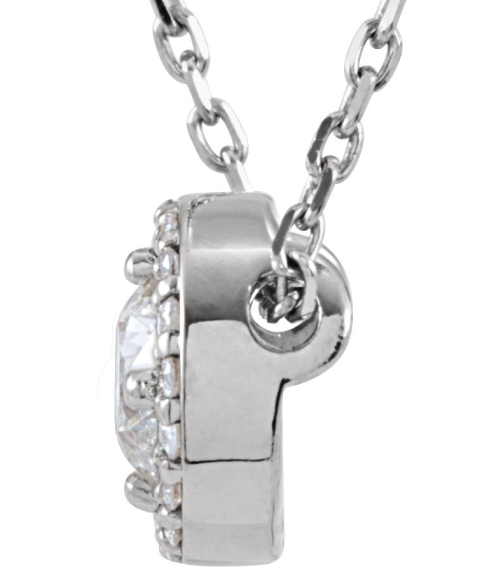 85916 Necklace Set 14K White Round Natural Diamond 3.9Mm 14 Ctw Natural Diamond I1, G-H 16 In Polished 14 Ctw Natural Diamond Necklace