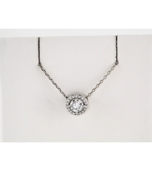85916 Necklace Set 14K White Round Natural Diamond 4.3Mm 13 Ctw Natural Diamond I1, G-H 16 In Polished 13 Ctw Natural Diamond Necklace