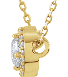 85916 Necklace Set 14K Yellow Round Natural Diamond 4.9Mm 12 Ctw Natural Diamond I1, G-H 16 In Polished 12 Ctw Natural Diamond Necklace