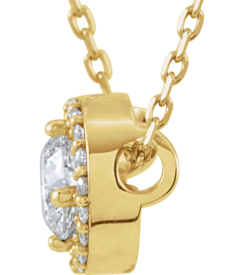 85916 Necklace Set 14K Yellow Round Natural Diamond 4.9Mm 12 Ctw Natural Diamond I1, G-H 16 In Polished 12 Ctw Natural Diamond Necklace