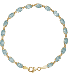 651539 Bracelet Set 14K Yellow Oval Natural Sky Blue Topaz 6 X 4 Mm 7 14 In Polished Natural Sky Blue Topaz 7.25 Inch Bracelet