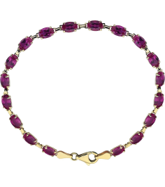 651539 Bracelet Set 14K Yellow Oval Lab-Grown Ruby 6 X 4 Mm 7 14 In Polished Lab-Grown Ruby Bracelet