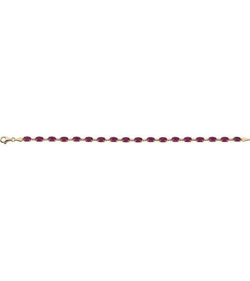 651539 Bracelet Set 14K Yellow Oval Lab-Grown Ruby 6 X 4 Mm 7 14 In Polished Lab-Grown Ruby Bracelet