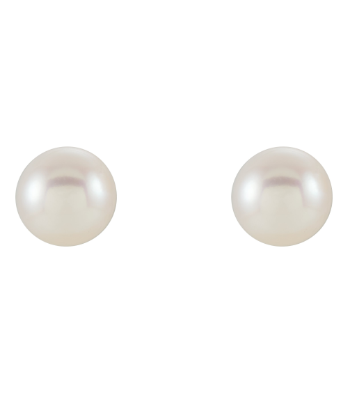 1608 Earring Set Cultured White Freshwater Pearl Pearl 7.0-7.5 Mm 14K Yellow Pair Friction Backs Included Polished Cultured White Freshwater Pearl Earrings