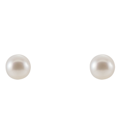 1608 Earring Set Cultured White Freshwater Pearl Pearl 4.0-4.5 Mm 14K White Pair Friction Backs Included Polished Cultured White Freshwater Pearl Earrings