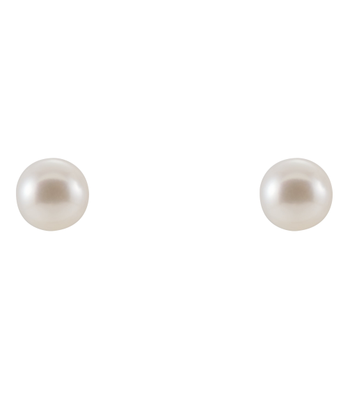 1608 Earring Set Cultured White Freshwater Pearl Pearl 4.0-4.5 Mm 14K White Pair Friction Backs Included Polished Cultured White Freshwater Pearl Earrings