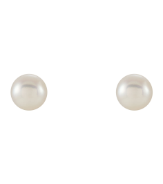 1608 Earring Set Cultured White Freshwater Pearl Pearl 4.0-4.5 Mm 14K Yellow Pair Friction Backs Included Polished Cultured White Freshwater Pearl Earrings