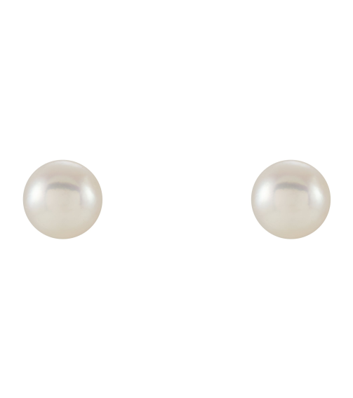 1608 Earring Set Cultured White Freshwater Pearl Pearl 4.0-4.5 Mm 14K Yellow Pair Friction Backs Included Polished Cultured White Freshwater Pearl Earrings