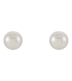 1608 Earring Set Cultured White Freshwater Pearl Pearl 5.0-5.5 Mm 14K White Pair Friction Backs Included Polished Cultured White Freshwater Pearl Earrings