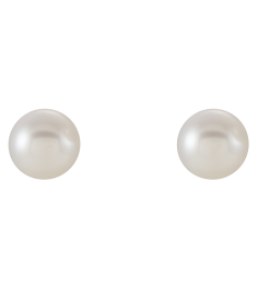 1608 Earring Set Cultured White Freshwater Pearl Pearl 6.0-6.5 Mm 14K White Pair Friction Backs Included Polished Cultured White Freshwater Pearl Earrings