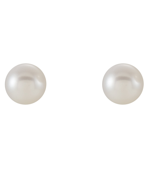 1608 Earring Set Cultured White Freshwater Pearl Pearl 6.0-6.5 Mm 14K White Pair Friction Backs Included Polished Cultured White Freshwater Pearl Earrings